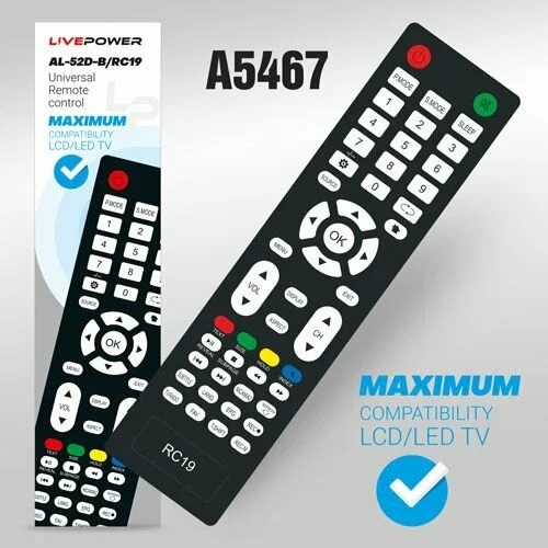 Пульт Д/у универсальный для телевизоров AL52D-B/RC-19