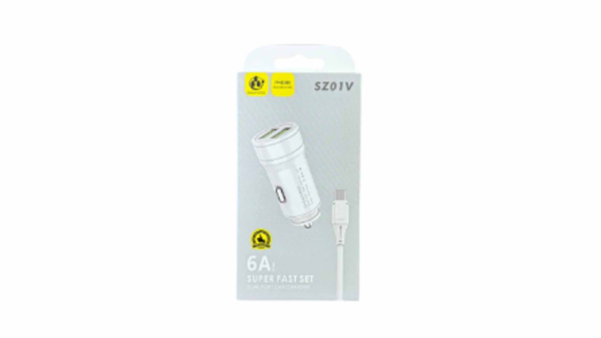 АЗУ DENMEN SZ01/ Кабель Type-C/ 2USB/ Белый