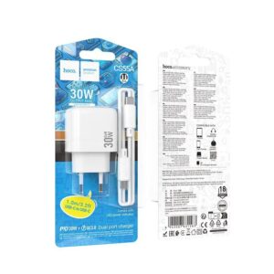 СЗУ HOCO CS55A/ Кабель Type-C - Type-C/ 1USB/ PD/ Выход: 30W+18W/ Белый