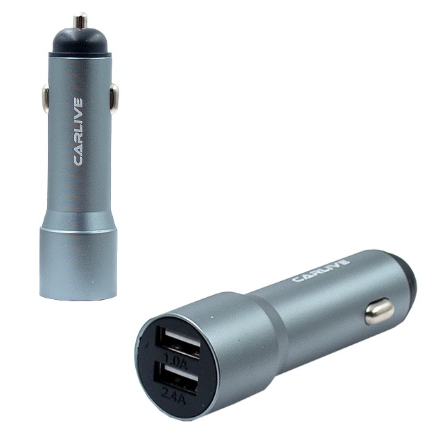 Автомобильное зарядное устройство MR60A Metal 5V/2.4A 2USB (Black) в корбочке
