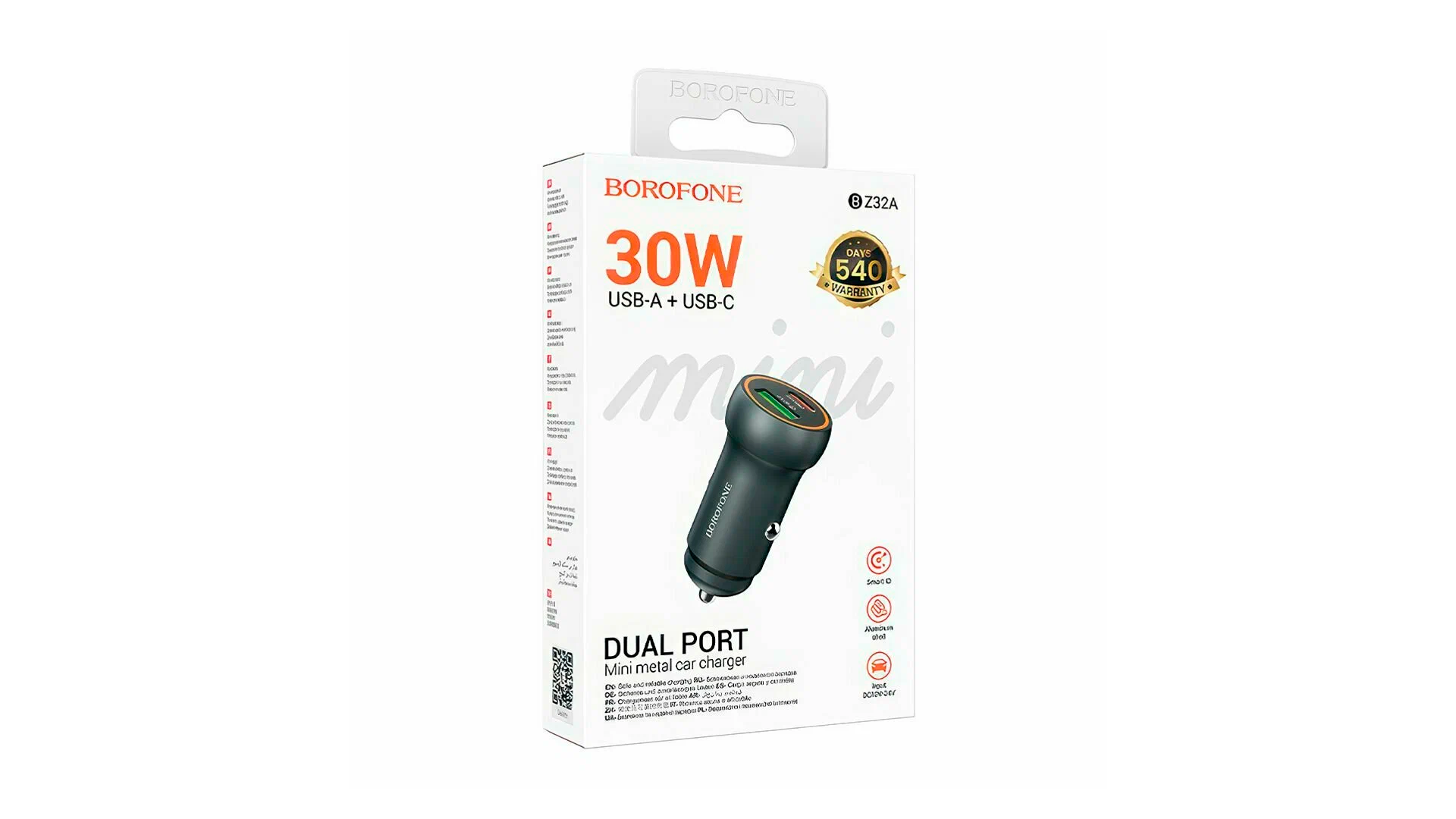 АЗУ BOROFONE BZ32A/ 1USB/ 1PD/ 30W/ Черный