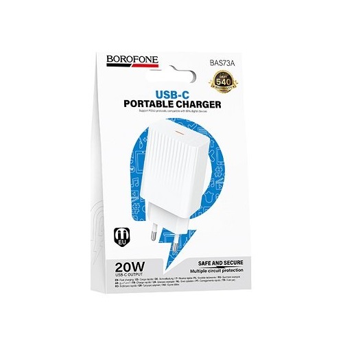 СЗУ BOROFONE BAS73A/ Сетевое ЗУ/ PD/ Выход: 20W/ Черный