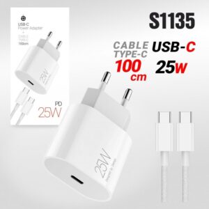 СЗУ DEESPI DE04/ Type-C - Type-C/ 1PD/ Выход: 25W/ Белый