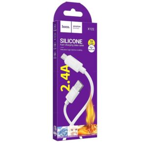 Кабель HOCO X122/ USB - Micro/ 1m/ 2.4A/ Силикон/ Белый