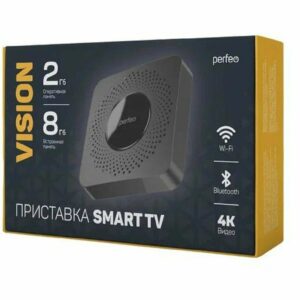 Perfeo SMART TV BOX приставка "VISION 2/8",Allwinner H618,Android 12, 2Gb/8Gb,Пульт Bluetooth (С)
