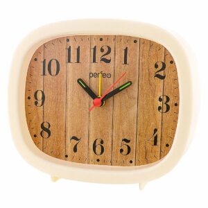 Perfeo Quartz часы-будильник "PF-TC-021", прямоугольные, кремовые