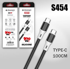 Кабель USB DS79 C-C 100W 1000mm силиконовый черный
