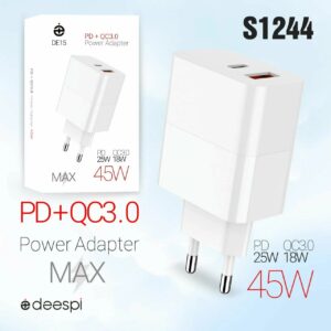 СЗУ DEESPI DE15/ Сетевое ЗУ/ USB/ PD/ Выход: 25W/ Белый