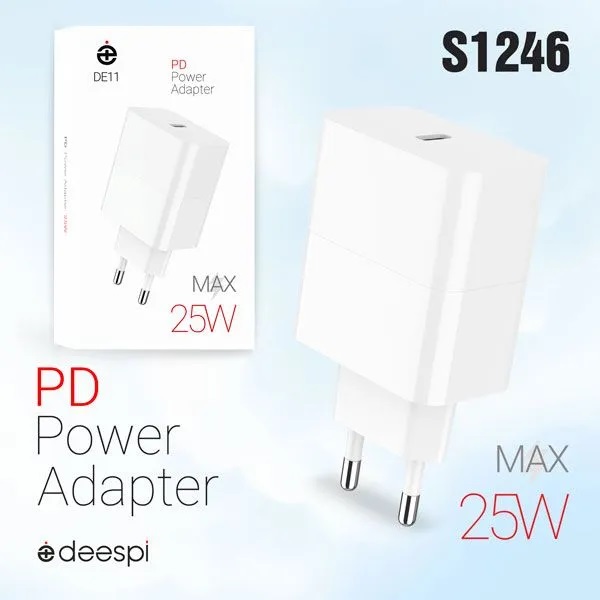 СЗУ DEESPI DE11/ Сетевое ЗУ/ PD/ Выход: 25W/ Белый