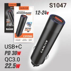 Автомобильное зарядное устройство Carlive CR58 QC3.0 + PD25W (Black)