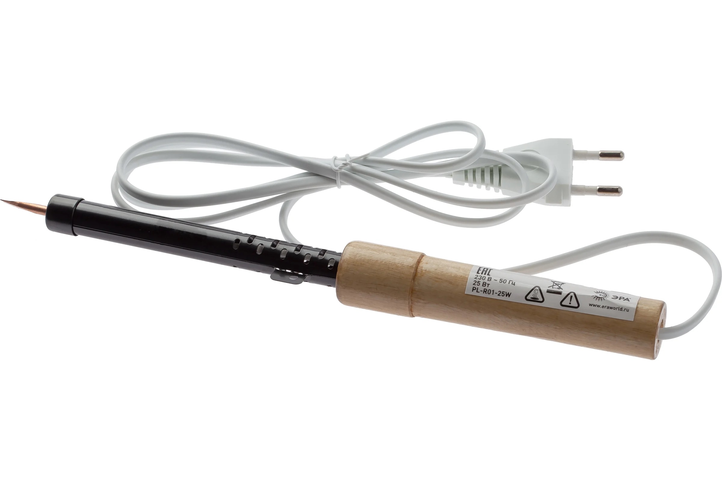 full_image ЭРА паяльник 25Вт/220V с деревянной рукояткой ЭПСН 230V 25W PL-R01- 25 W