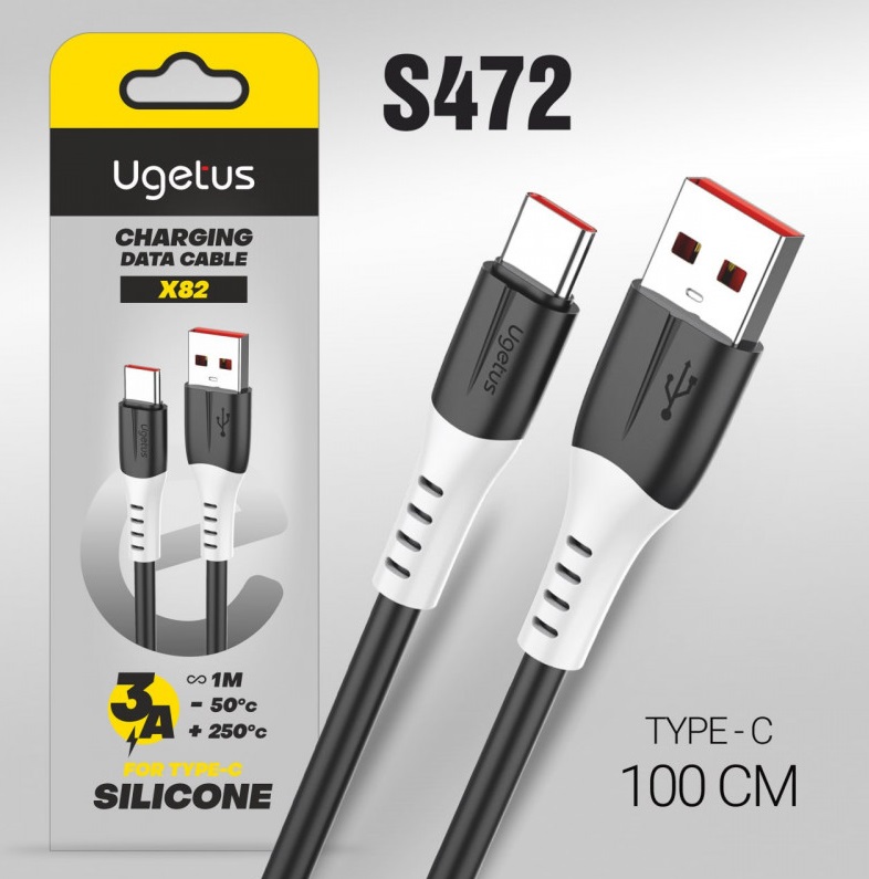 Кабель USB X82 Type-C 5A силиконовый 1000mm (black)
