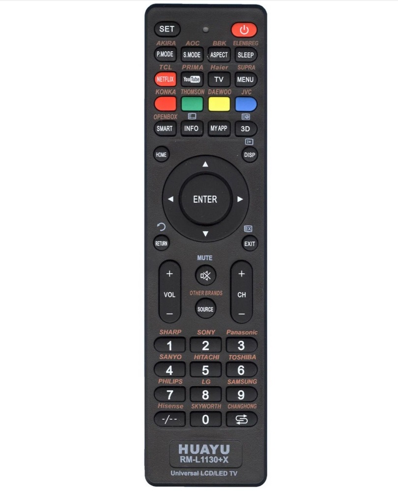 Универсальный пульт Huayu для RM-L1130+X Plus черный (для TV)